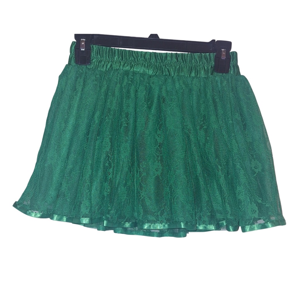 Brat Green Spirit of Halloween Green Mini Skirt‎ Floral Poison Ivy Fairycore